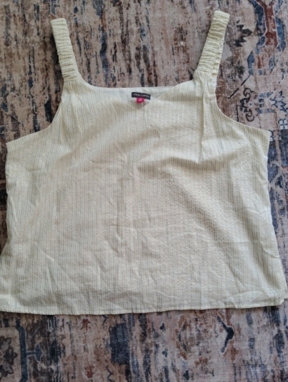 Vince Camuto Pale Yellow Textured Tank Top XXL Ladies Plus